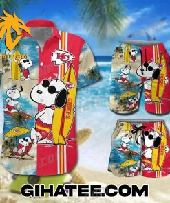 Snoopy Surfing Kansas City Chiefs Short-Sleeve Hawaiian Shirts Summer Beach
