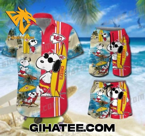 Snoopy Surfing Kansas City Chiefs Short-Sleeve Hawaiian Shirts Summer Beach