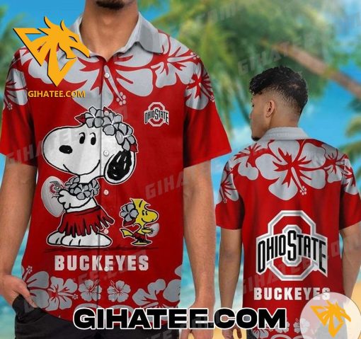 Snoopy and Woodstock Mexico Dancing Ohio State Buckeyes Hawaiian Shirt And Shorts