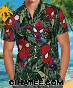 Spider-Man Cartoon Tropical Forests Hawaiian Shirt And Shorts Set