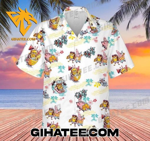 SpongeBob SquarePants Summer Cartoon Peanuts Hawaiian Shirt And Shorts Set