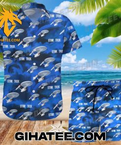 Star Trek Ship Pattern Hawaiian Shirt And Beach Shorts