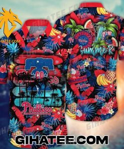 Tropical Fruit Phialadelphia Phillies Hawaiian Shirt Shorts
