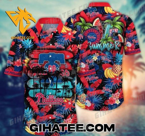 Tropical Fruit Phialadelphia Phillies Hawaiian Shirt Shorts