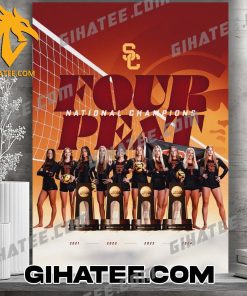 USC Beach Volleyball Four Peat 7 Time National Champions Poster Canvas