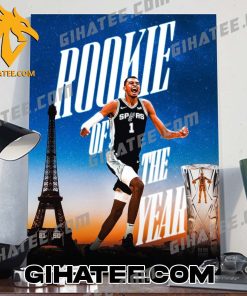 Victor Wembanyama becomes the first French player to win the Rookie of the Year award Poster Canvas