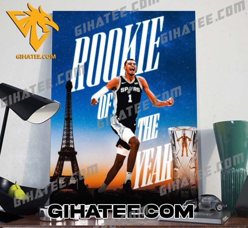 Victor Wembanyama becomes the first French player to win the Rookie of the Year award Poster Canvas