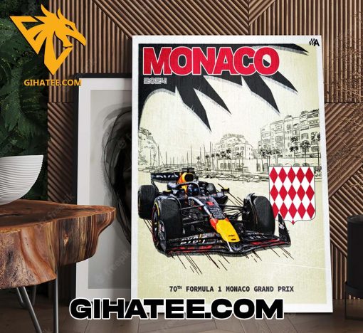 Welcome To Monaco GP 2024 Red Bull Poster Canvas With 70th F1 Monaco Grand Prix