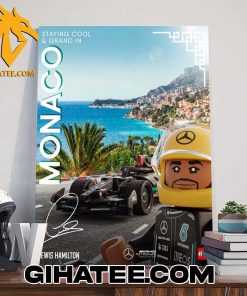 Welcome To Monaco Lewis Hamilton Signature Mercedes-AMG PETRONAS F1 Team Poster Canvas