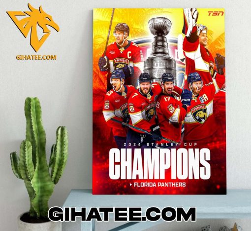 2024 Florida Panthers Stanley Cup Champions For First Time In Their History Poster Canvas