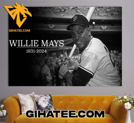 Baseball Hall of Famer Willie Mays died at the age of 93 Poster Canvas