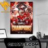 Birmingham Stallions Three Peat First Ever UFL Champions 2022 to 2024 Poster Canvas