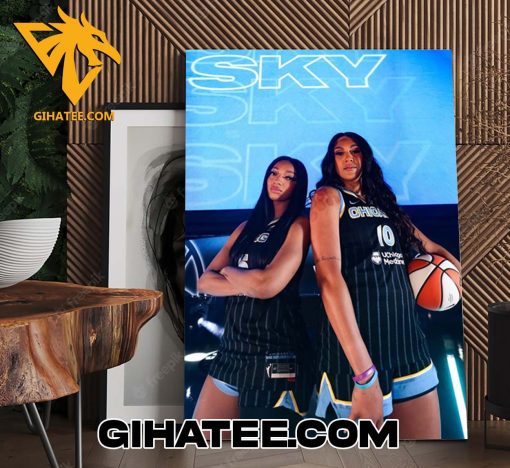 Caitlin Clark And Aliyah Boston Chicago Sky Poster Canvas