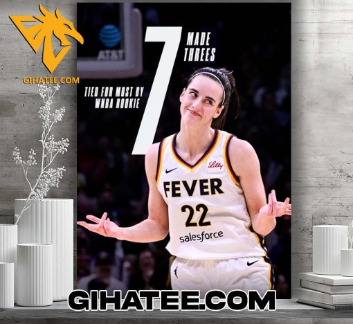 Caitlin Clark Tied For Most By WNBA Rookie 7 Made Threes Poster Canvas