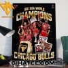 Celebrate 1991 NBA World Champions Chicago Bulls Poster Canvas