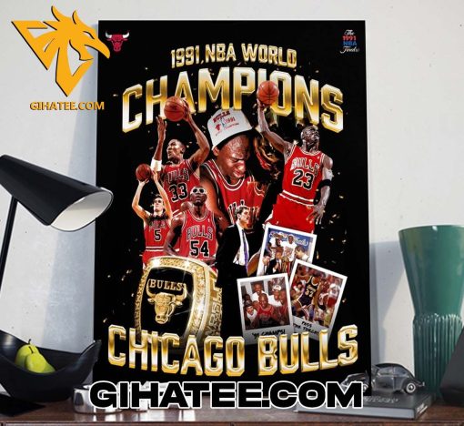 Celebrate 1991 NBA World Champions Chicago Bulls Poster Canvas