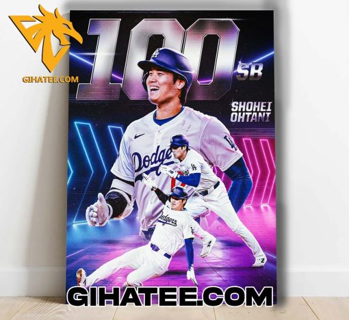 Congrats Shohei Ohtani notches his 100th career stolen base Poster Canvas