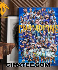 Congratulations Blues Rugby Team Champions 2024 Poster Canvas