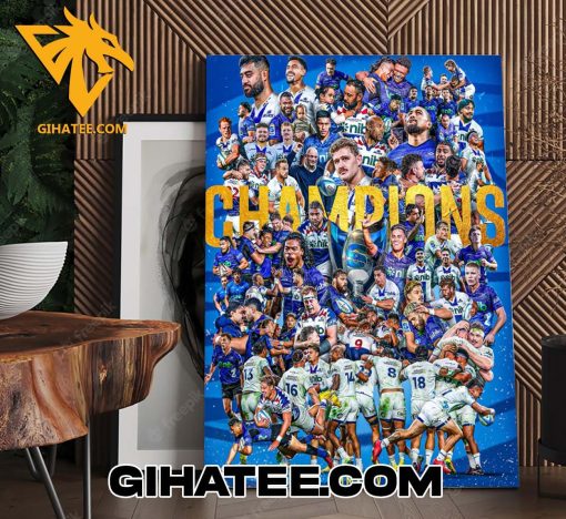 Congratulations Blues Rugby Team Champions 2024 Poster Canvas