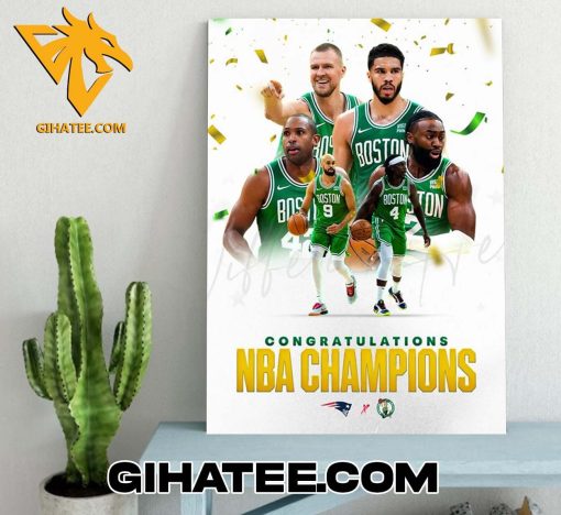 Congratulations Boston Celtics NBA Champions 2024 Poster Canvas With New Design