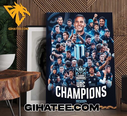 Congratulations Glasgow Warriors Champs 2024 URC Championship Poster Canvas