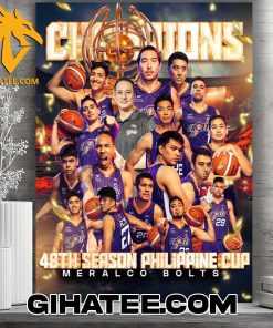 Congratulations Meralco Bolts Champions 48th Season Philippine Cup Championship Poster Canvas