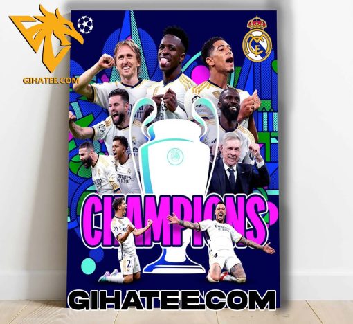 Congratulations Real Madrid Champions 2024 London 24 Final Poster Canvas