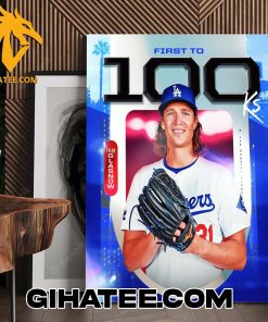 Congratulations Tyler Glasnow 100Ks Los Angeles Dodgers Poster Canvas