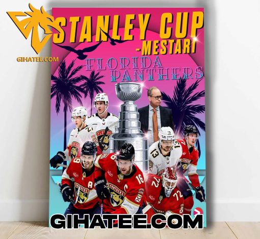 Florida Panthers On Stanley Cup Mestari Style Art Poster Canvas