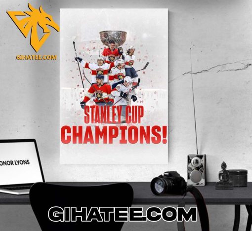 Florida Panthers Stanley Cup champions 2024 Trophy Poster Canvas