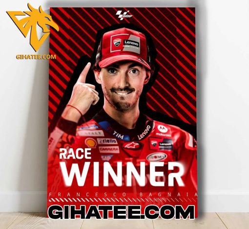 Francesco Bagnaia takes back-to-back double home wins Italian GP 2024 Poster Canvas