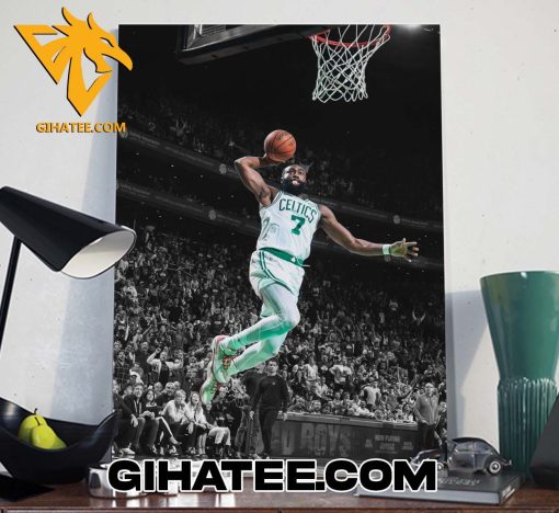 Highlight Jaylen Brown Boston Celtics In NBA Finals Poster Canvas