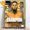 Islam Makhachev Defeats Dustin Poirier Lightweight Champion Of The World Poster Canvas