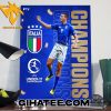 Italy Figc Champions 2024 U17 Euro Championship Poster Canvas