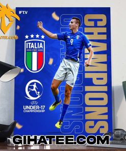 Italy Figc Champions 2024 U17 Euro Championship Poster Canvas