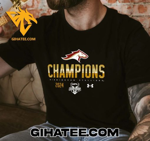 Limited Edition Birmingham Stallions Under Armour UFL Champions Unisex T-Shirt