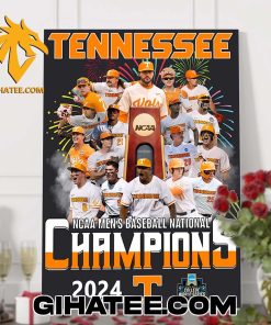 Limited Edition Tennessee Volunteers NCAA Baseball National Champions 2024 Team Poster Canvas