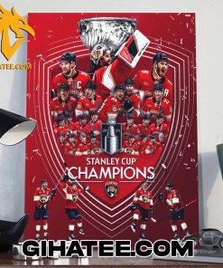 New Design Florida Panthers Champions 2024 Stanley Cup Championship Poster Canvas