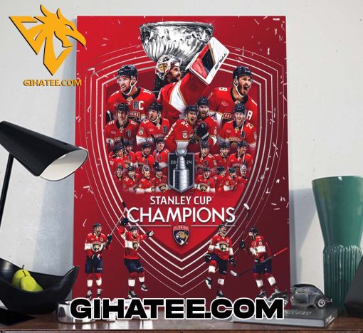 New Design Florida Panthers Champions 2024 Stanley Cup Championship Poster Canvas