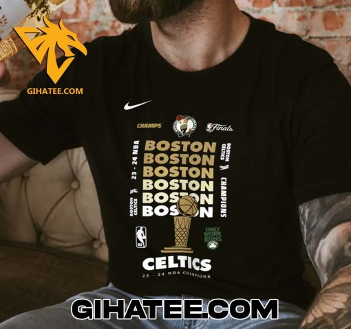 Official Nike X Boston Celtics 2024 NBA Champions Unisex T-Shirt