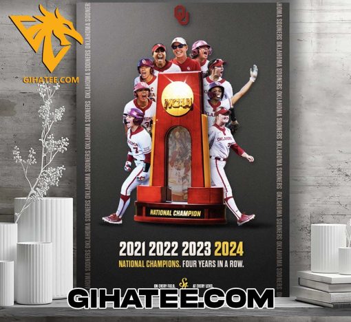 Oklahoma Sooners are the 2024 NCAA Softball National Champions Poster Canvas