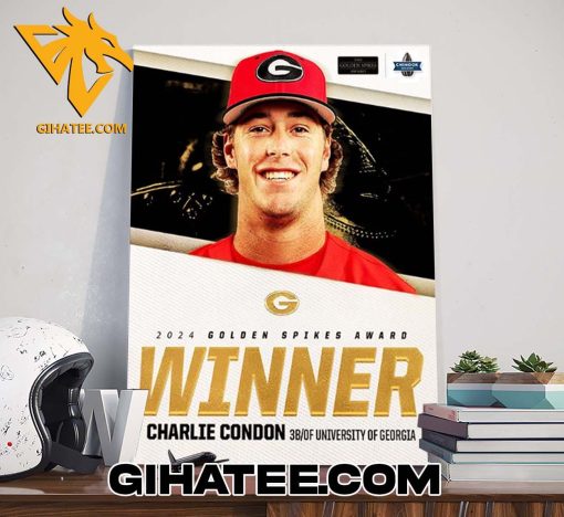 Quality 2024 Golden Spikes Award Winner Charlie Condon 3B Of University Of Georgia Poster Canvas