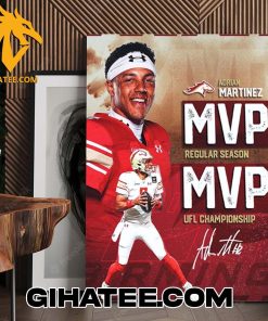 Quality Adrian Martinez MVP Regular Season And MVP UFL Championship 2024 Poster Canvas