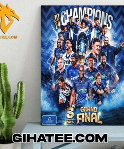 Quality Blues Team Super Rugby Pacific 2024 Champions Grand Final Poster Canvas