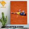 Quality Carlos Alcaraz Roland Garros Champion 2024 Celebrating Moment Poster Canvas