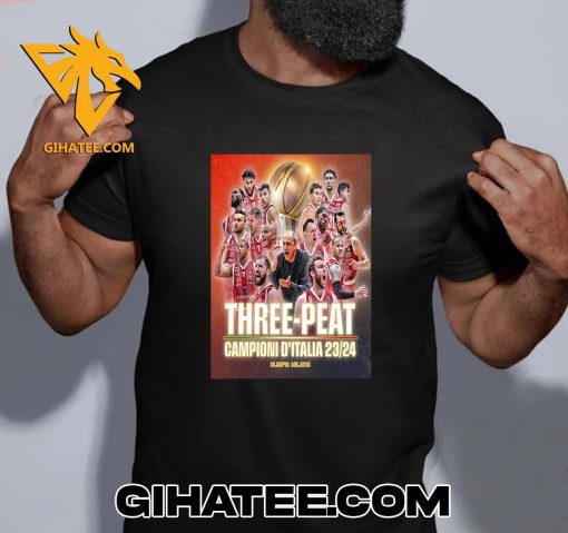 Quality Congrats Olimpia Milano Three-Peat Campioni D’Italia 2023-2024 T-Shirt