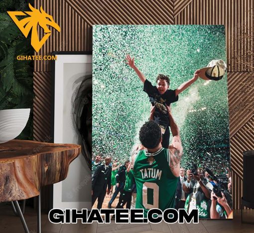 Quality Core Memory Jayson Tatum And His Son Jayson Tatum Jr Celebrate The 2024 NBA Final Champions Poster Canvas