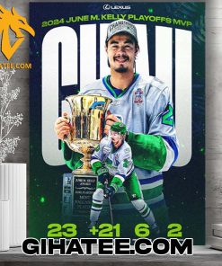 Quality Oliver Chau Florida Everblades 2024 June M. Kelly Playoffs MVP Poster Canvas