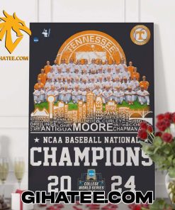Quality Tennessee Volunteers NCAA Baseball National Champions 2024 Team Player Poster Canvas