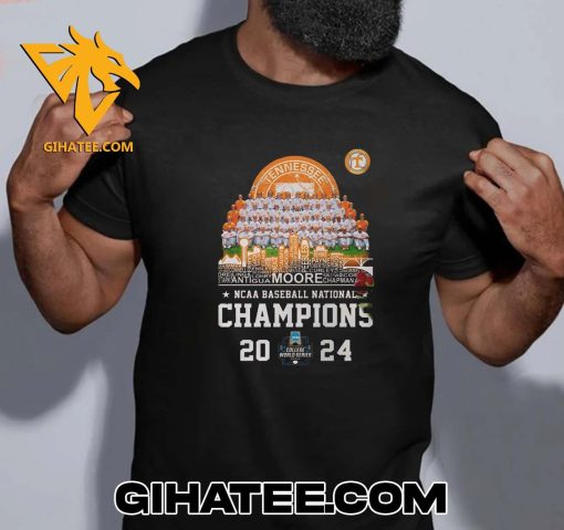 Quality Tennessee Volunteers NCAA Baseball National Champions 2024 Team Player T-Shirt